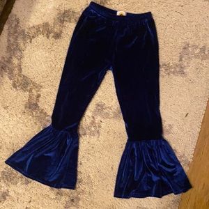 Girls Blue Velvet Bells